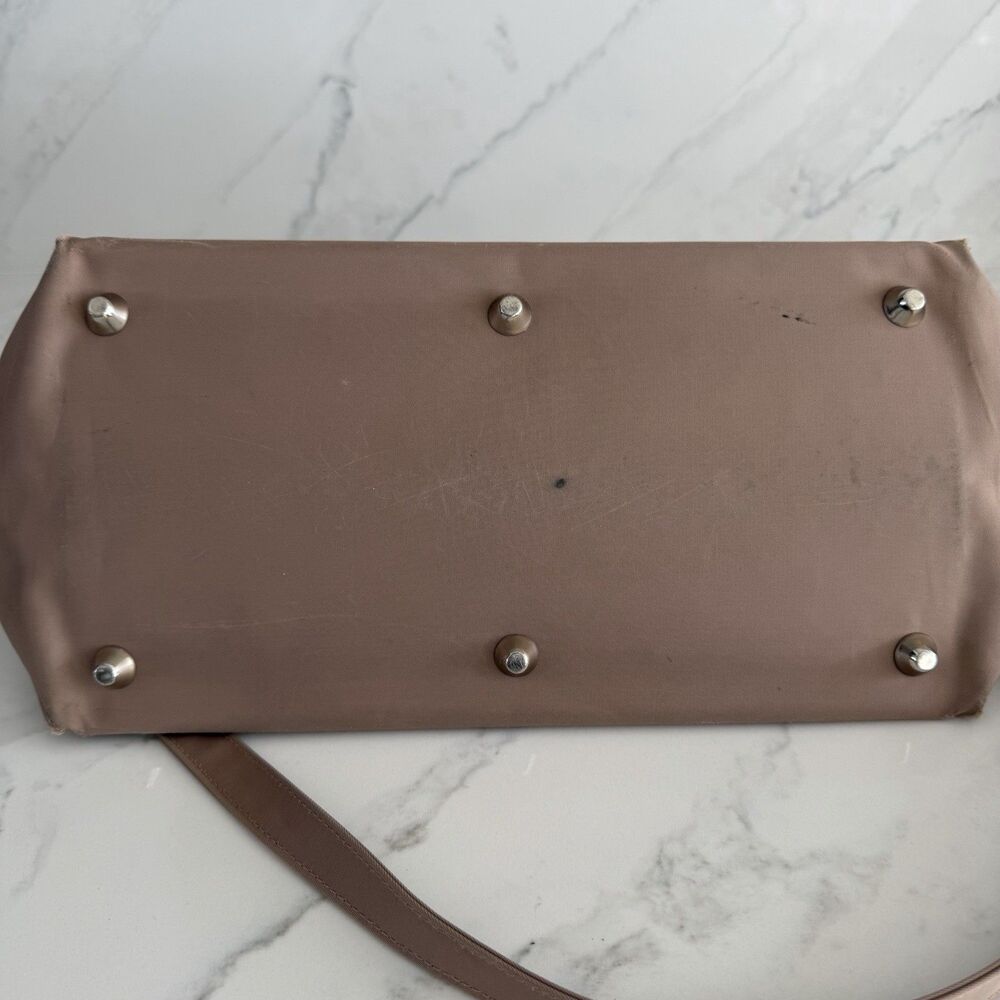 Un Apres Midi de Chien Nylong Satchel Handbag Tan Parisian Chic, Elevated Casual - Picture 3 of 7